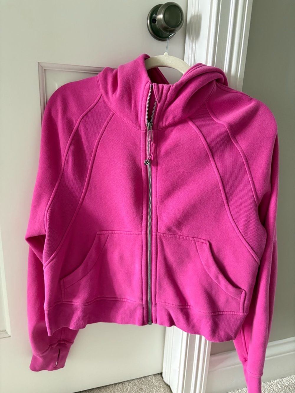 lululemon athletica Bright Pink Cropped Full-Zip Scuba Hoodie